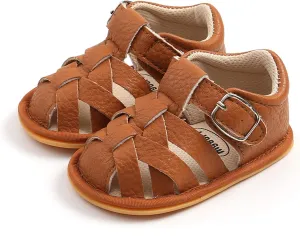 Jshuang 0-18M Baby Boys Girls Bow Sandals Soft Non-Slip Rubber Sole Summer Flat Walking Shoes