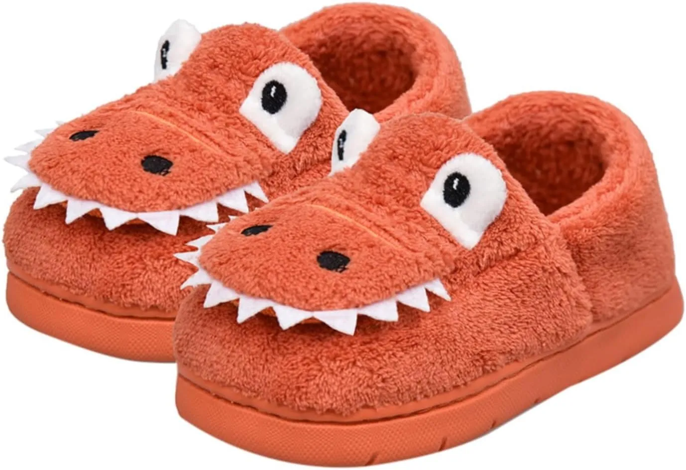 Kids Boys Girls Slip On Winter Warm House Slippers Plush Cozy Cute Dinosaur Home Shoes with Soft Memory Foam