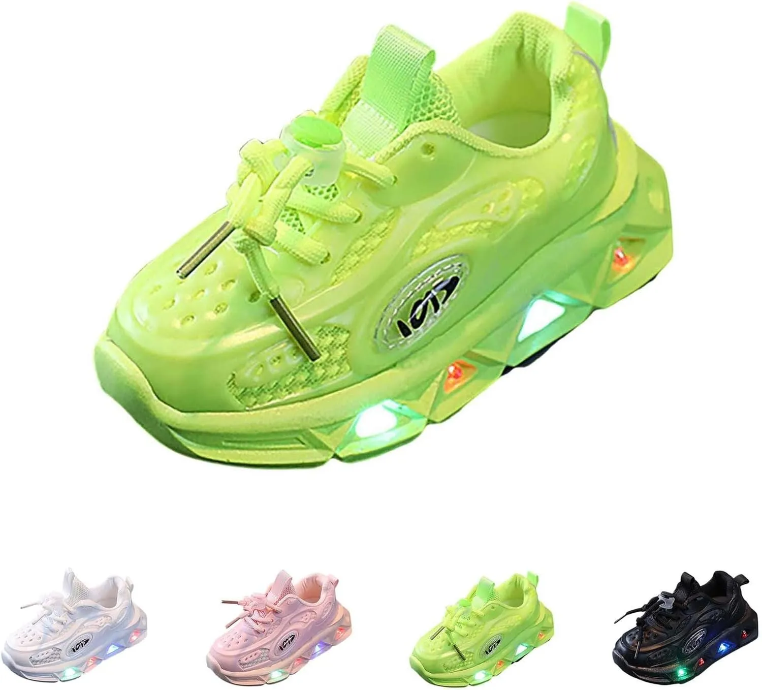 Kids Light-Up Flashing Sneaker Athletic Running Shoes with Strap, Fashionable and Fun for Boys Girls Shoe Toddler Girl