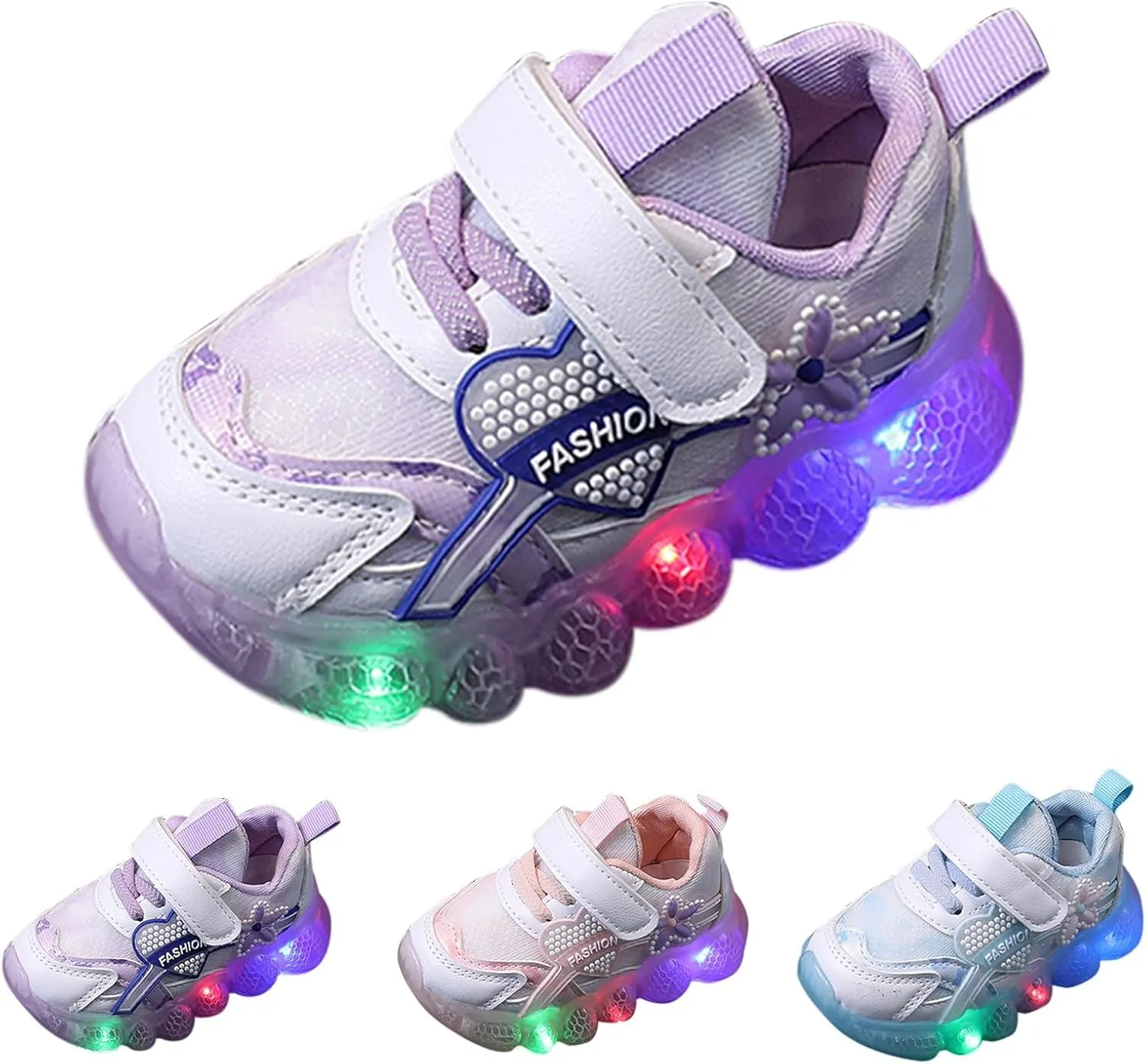 Kids Light Up Shoes Girls Boys Breathable LED Luminous Soft Sole Running Sports Sneaker Lace-Up Casual Kids Slip Sneaker