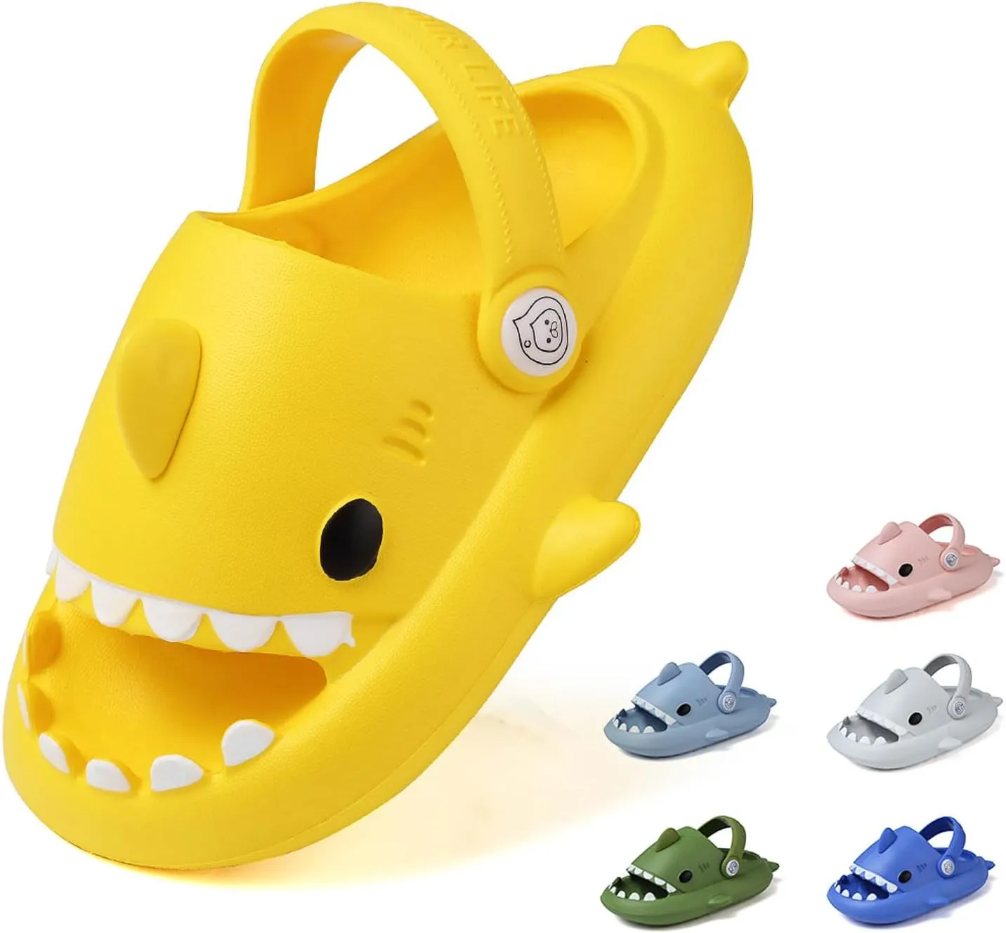 Kids Shark Slides, Shark Slippers for Kids Boys Girls, Cloud Pillow Slides with Thick Sole, Soft, Non-slip
