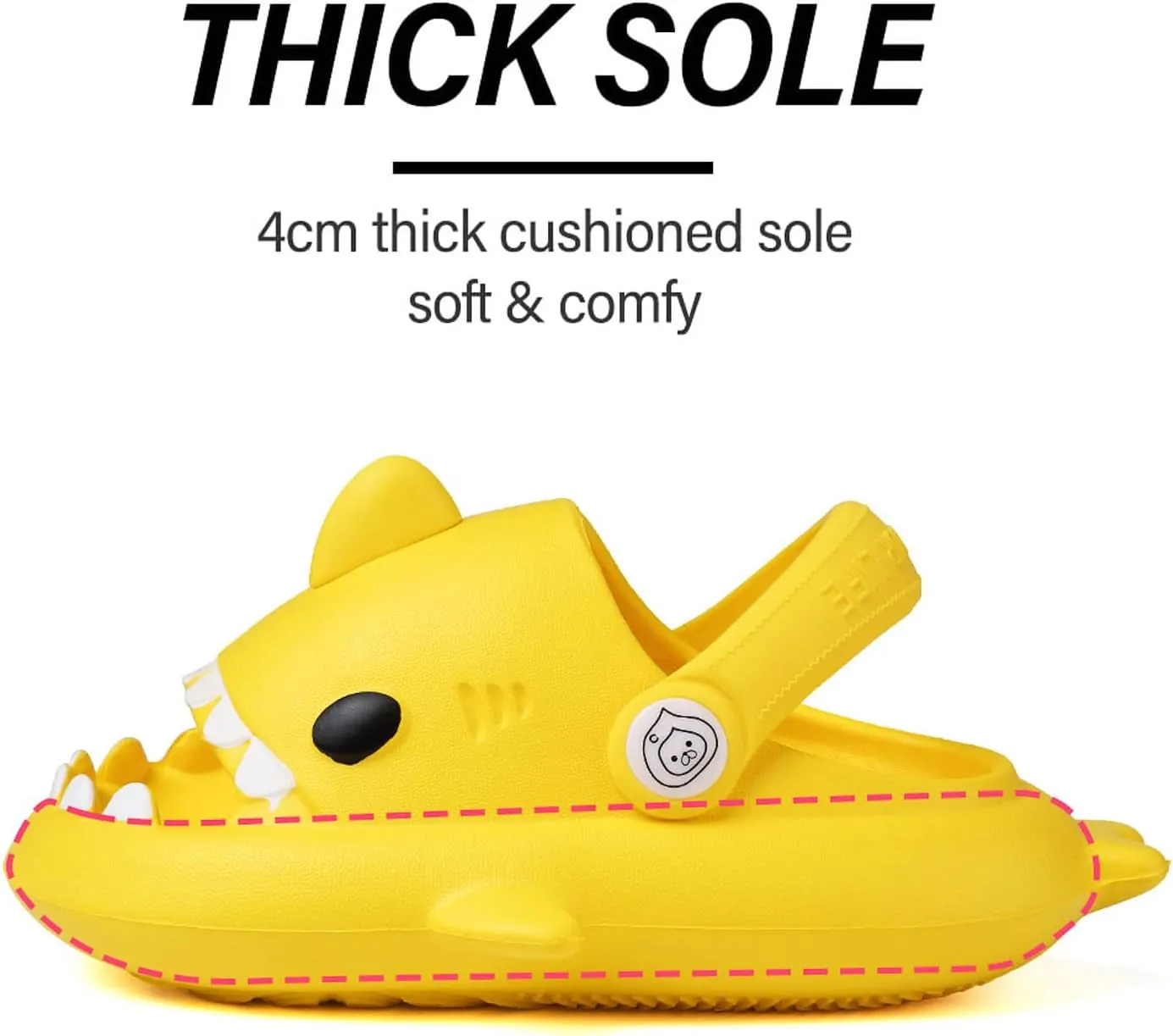 Kids Shark Slides, Shark Slippers for Kids Boys Girls, Cloud Pillow Slides with Thick Sole, Soft, Non-slip