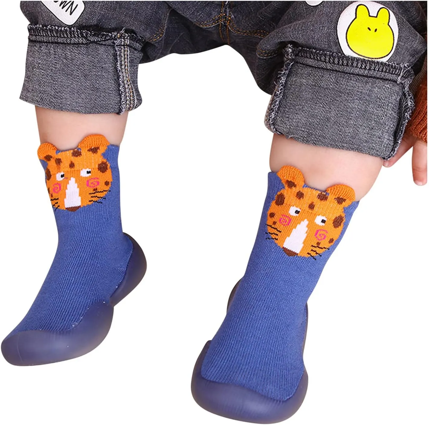 Kids Slippers Boys with Strap Toddler Baby Boys Girls Solid Warm Knit Soft Sole Rubber Boys Size 4 Slippers