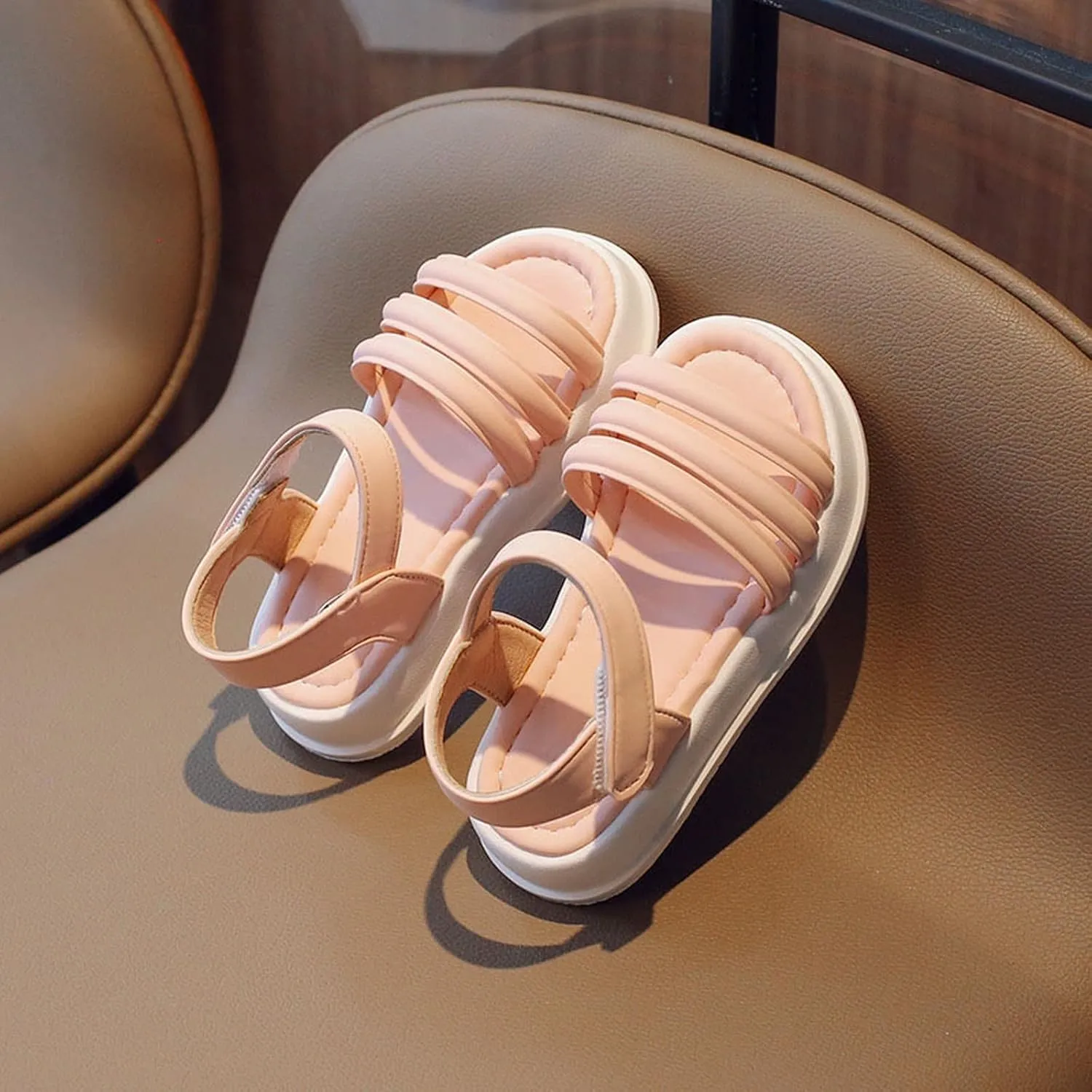 Kids Soft Shoes Girls' Sandals Summer Soft Sole Korean Edition Children Sandals One Line Female Baby Princess