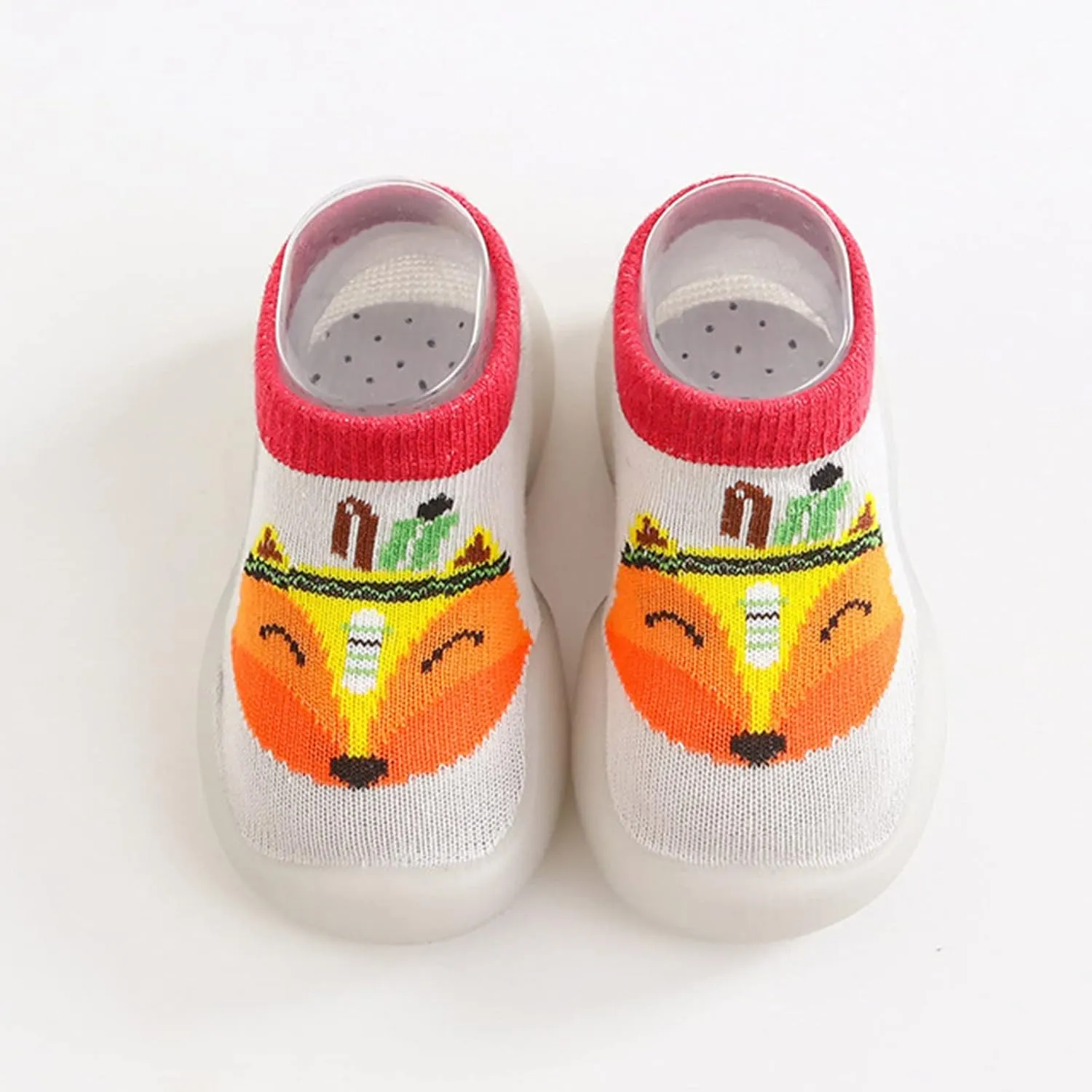 Kids Toddler Baby Boys Girls Cute Warm Knit Soft Sole Rubber Shoes Socks Slipper Stocking (Gray, 3-6 Months)