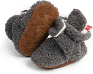 KIDSUN Newborn Infant Baby Boys Girls Fleece Booties Stay On Socks Soft Shoes Non Skid Winter Warm Christmas Slippers