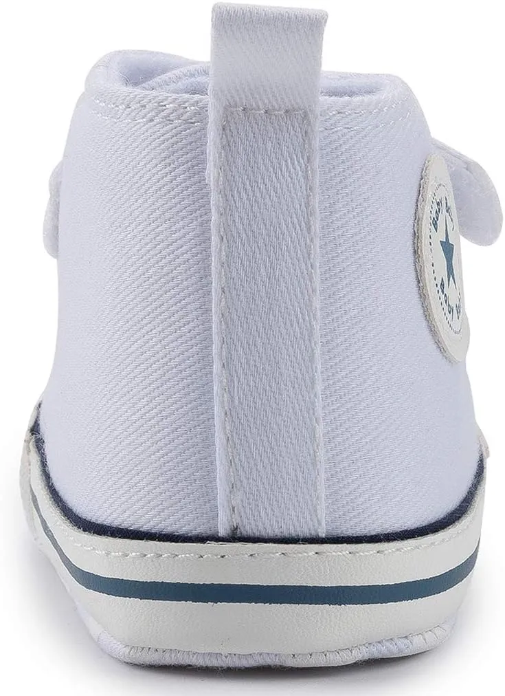 KIDSUN Unisex Baby Boy Girl Canvas Sneaker Soft Sole Infant Lace up Newborn Ankle Toddler First Walkers Crib Shoes
