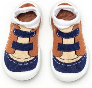 Komuello Baby and Toddler Shoes, Pull Up First Walker, Non Slip Bottom, Soft Cotton, Premium Sock Shoes - Walker