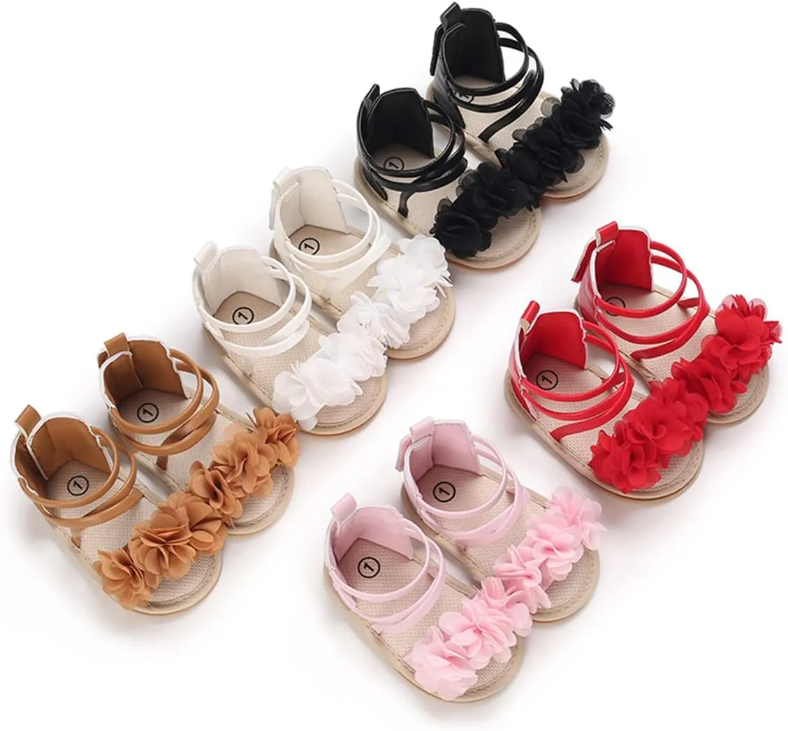 LAFEGEN Baby Boys Girls Summer Sandals 2 Straps Anti Slip Soft Sole Beach Infant Shoes Toddler First Walker Newborn Crib Shoes(3-18Months)