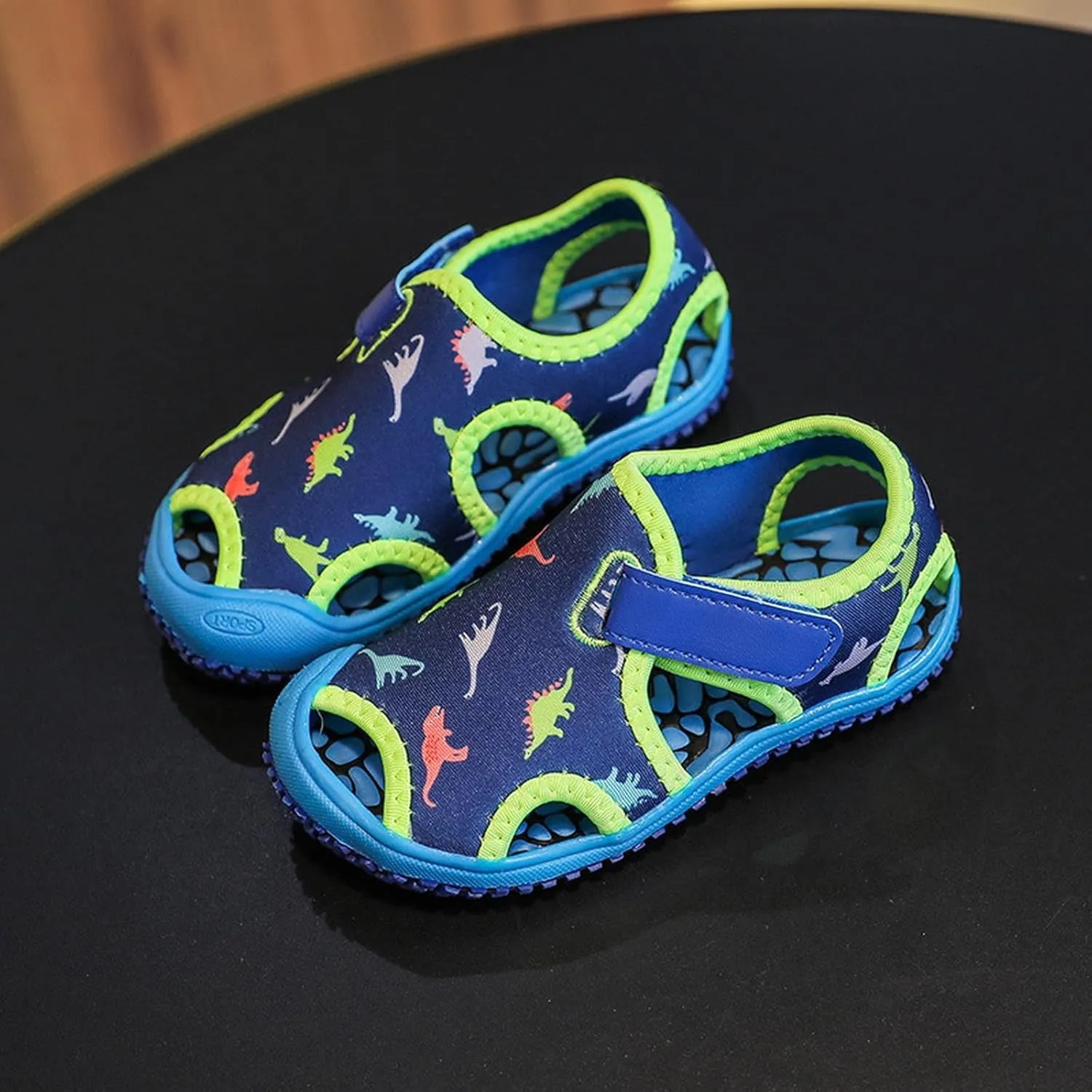 Leather Flip Fops Children's Beach Shoes Toe Wraping Soft Sole Sandals Casual Shoes Toddler Pool Sandals