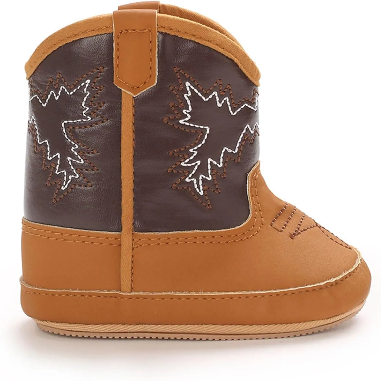 Leather Western Boots Cowboy Ankle Bootie Soft Sole Non-Slip Water Proof Cool Shoes for Baby Toddler Girls Boys