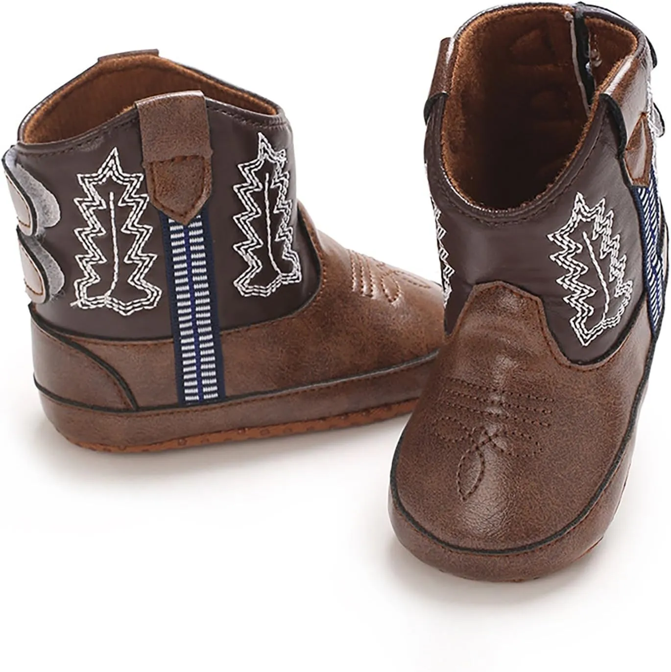 Leather Western Boots Cowboy Bootie Soft Sole Non Slip Shoes for Baby Infant Toddler Girls Boys Casual Shoes Toddler