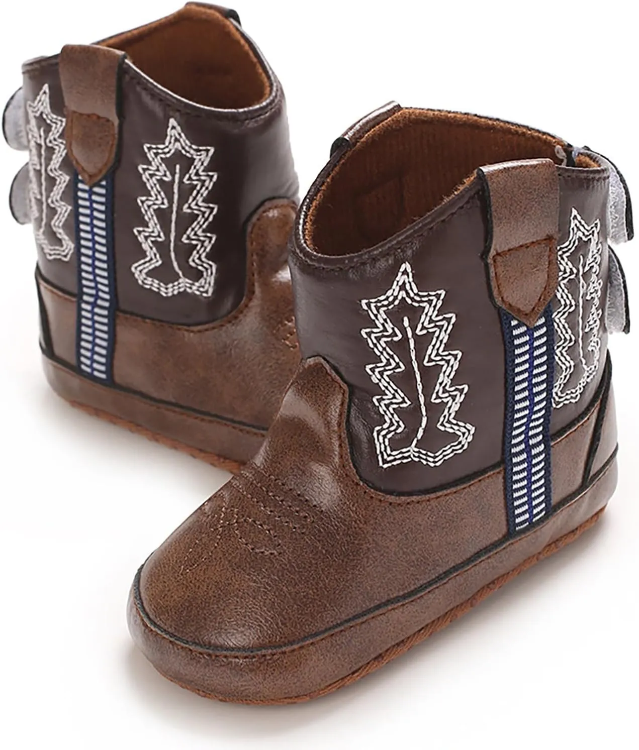 Leather Western Boots Cowboy Bootie Soft Sole Non Slip Shoes for Baby Infant Toddler Girls Boys Casual Shoes Toddler