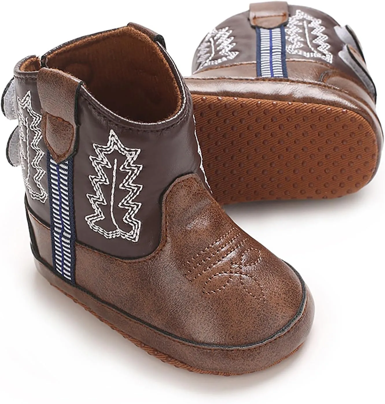 Leather Western Boots Cowboy Bootie Soft Sole Non Slip Shoes for Baby Infant Toddler Girls Boys Casual Shoes Toddler