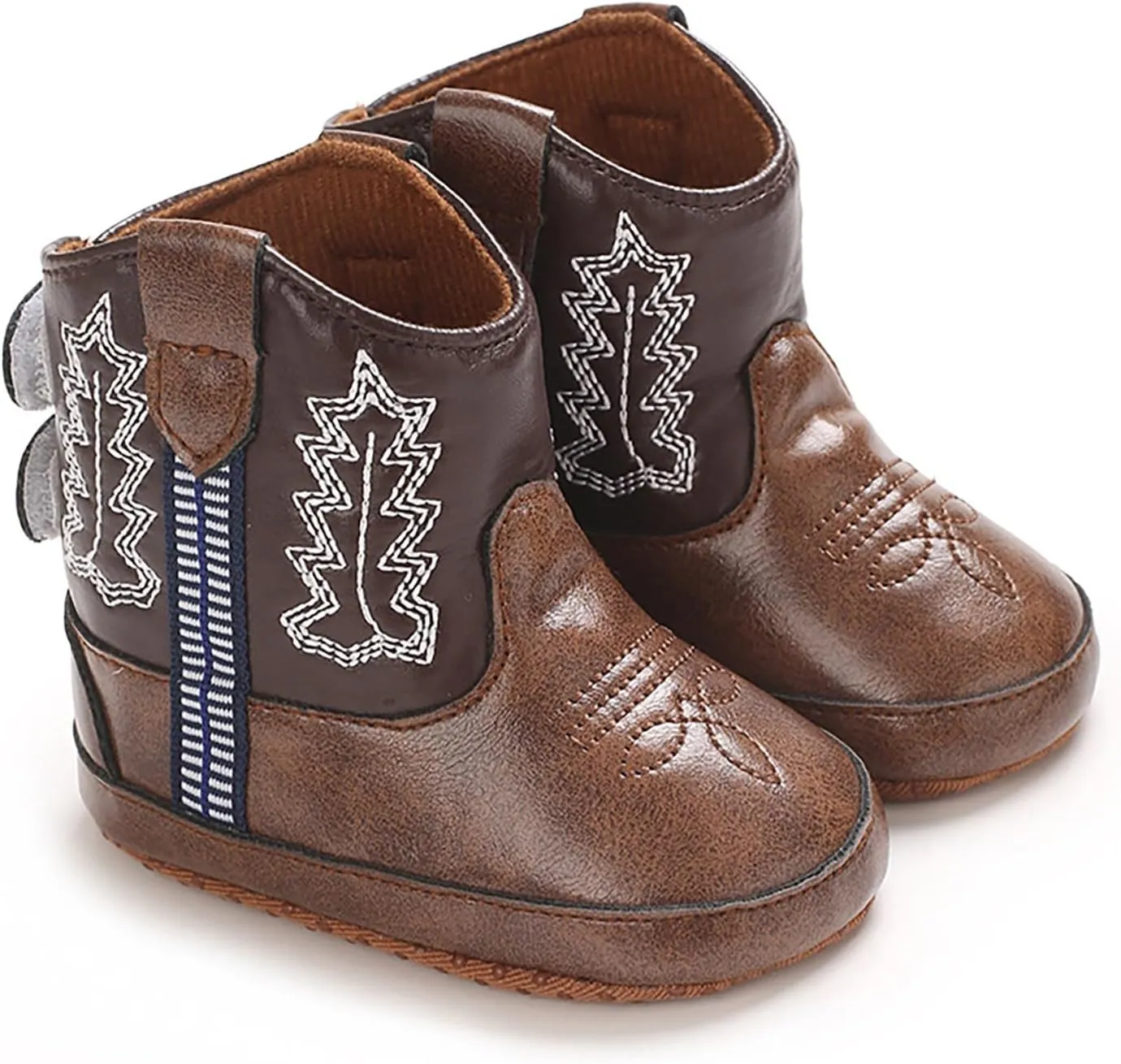 Leather Western Boots Cowboy Bootie Soft Sole Non Slip Shoes for Baby Infant Toddler Girls Boys Casual Shoes Toddler