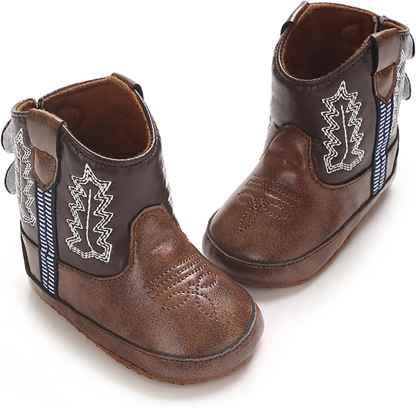 Leather Western Boots Cowboy Bootie Soft Sole Non Slip Shoes for Baby Infant Toddler Girls Boys Casual Shoes Toddler