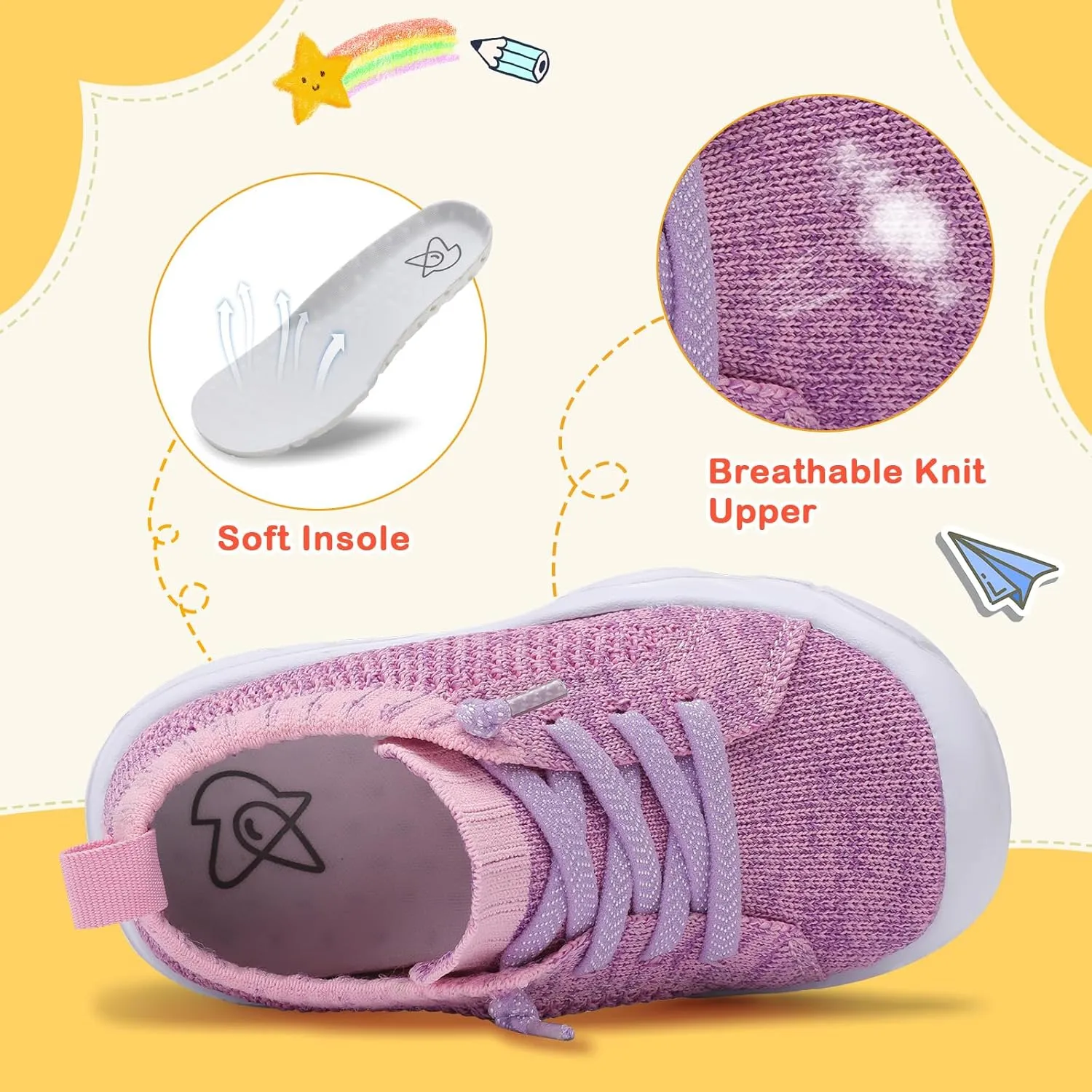 LeIsfIt Toddler Shoes Boys Girls Barefoot Shoes Kids Breathable Sneakers Tennis Shoes Slip on Shoes
