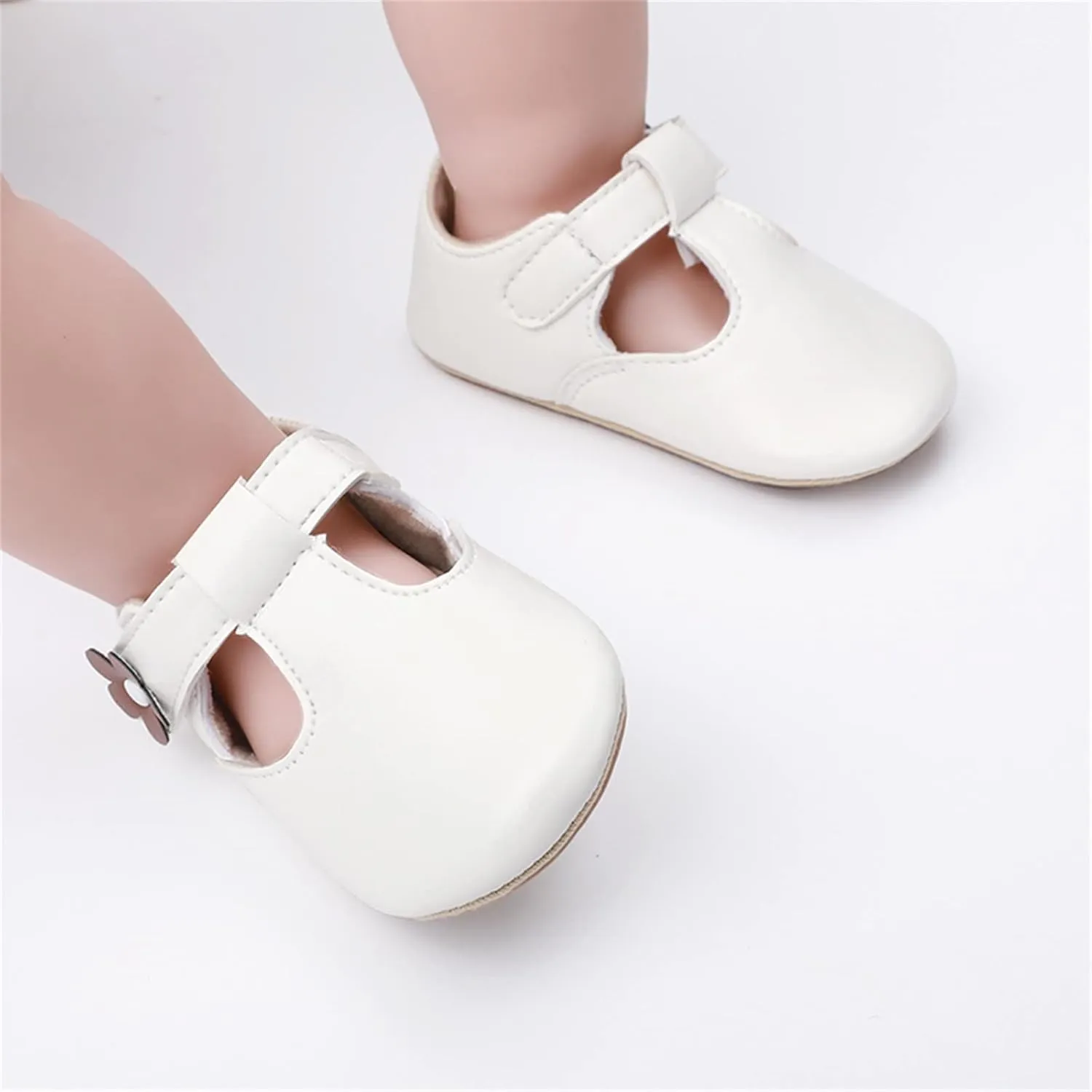 Little Boys Shoes Infant Toddler Shoes Baby Girl Flower Decoration Leather Princess Shoes Soft Sole Toddler 0-18Months
