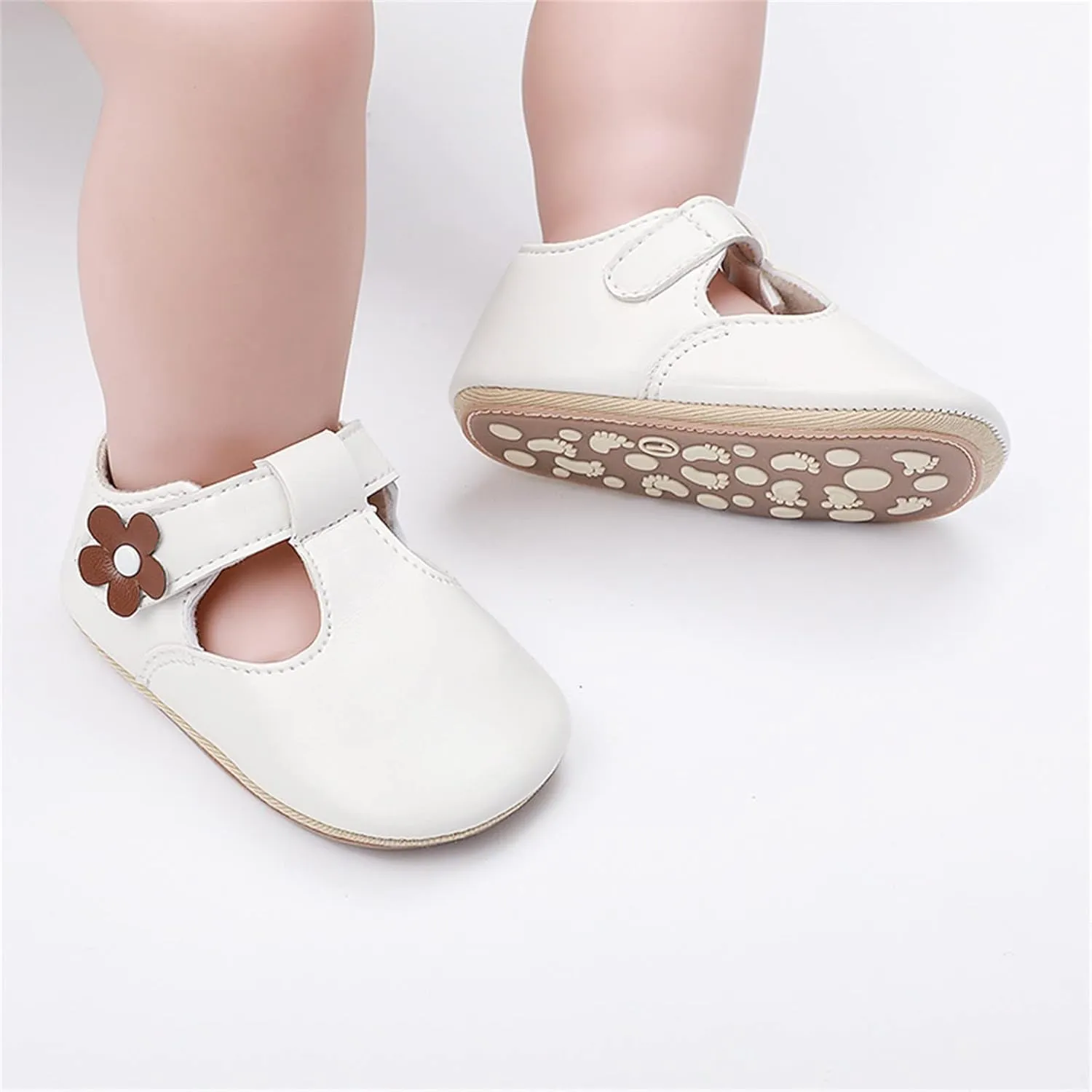Little Boys Shoes Infant Toddler Shoes Baby Girl Flower Decoration Leather Princess Shoes Soft Sole Toddler 0-18Months