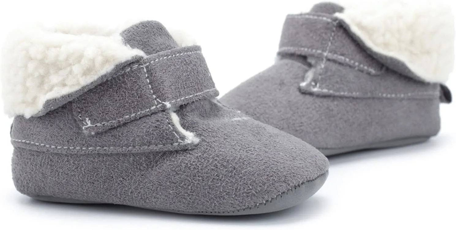 Little Boys Windproof Shoes Infant Toddler Shoes Soft Sole Winter Solid Color Non Slip Warm Plus Velvet Boots