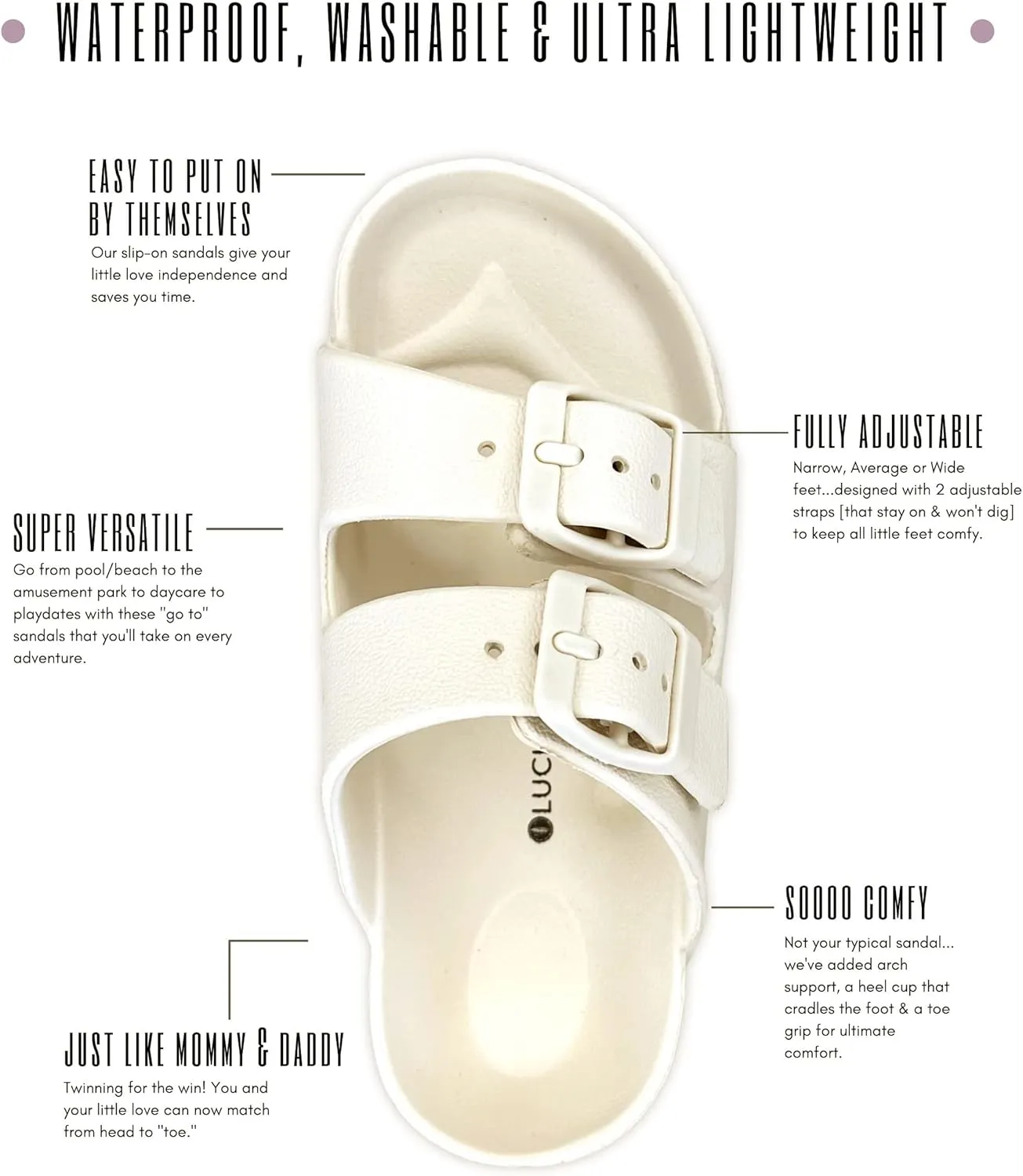 Lucky Love Toddler Water Shoes for Girls & Boys