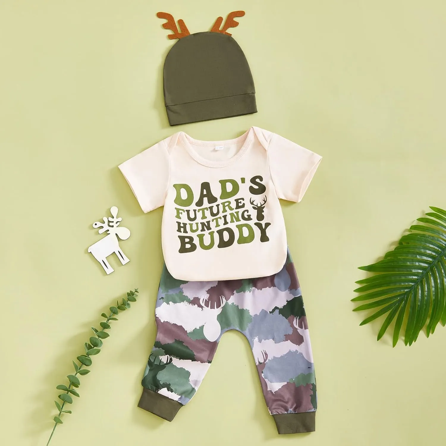 MAYUMMPY Daddys/Mother's Boy Girl Summer Outfits Short Sleeve Letter/Crawfish Romper Pants Set Infant Buddy Clothes