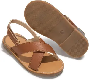 Meckior Toddler Girls Sandals for Little Girls Wedding Dress Sandals Open Toe Non-Slip Summer Beach Pool Shoes (Toddler/Little Kid)
