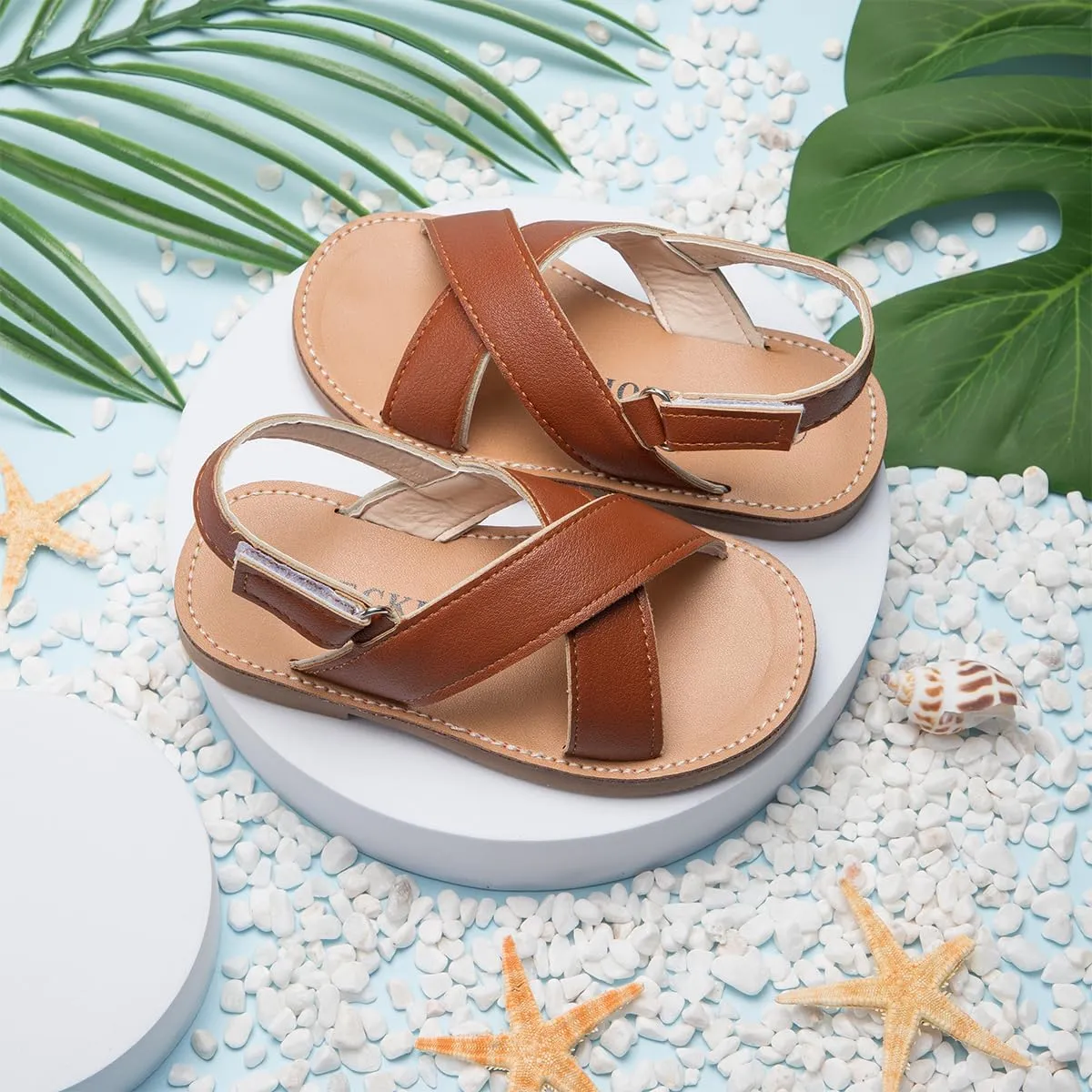 Meckior Toddler Girls Sandals for Little Girls Wedding Dress Sandals Open Toe Non-Slip Summer Beach Pool Shoes (Toddler/Little Kid)
