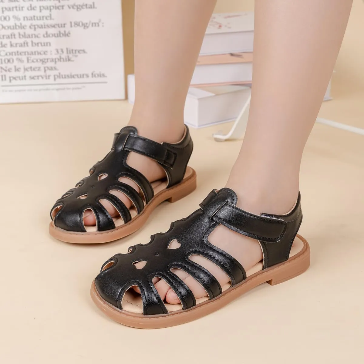 Meckior Toddler Girls Sandals for Little Girls Wedding Dress Sandals Open Toe Non-Slip Summer Beach Pool Shoes (Toddler/Little Kid)