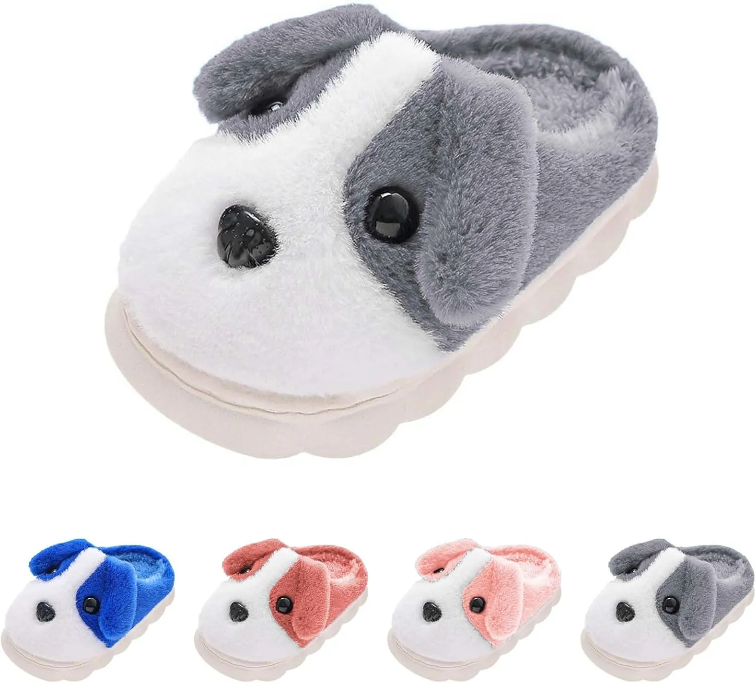 Memory Foam Dog Slipper For Toddler Baby Boys Girls Fuzzy Ear Ankle Shoes Winter Comfy House Shoes Ankle Non Slip