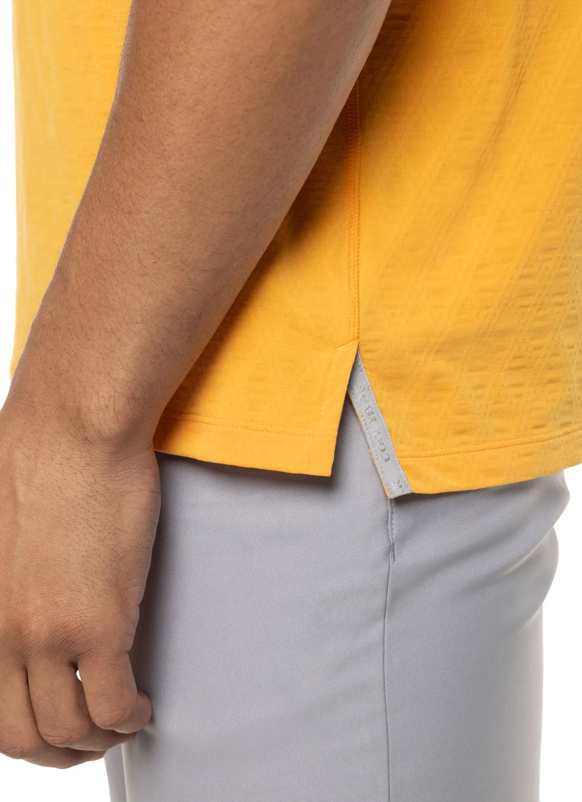 Men's Albatrose Short Sleeve Polo  |  Apricot Crush Diamond Jacquard