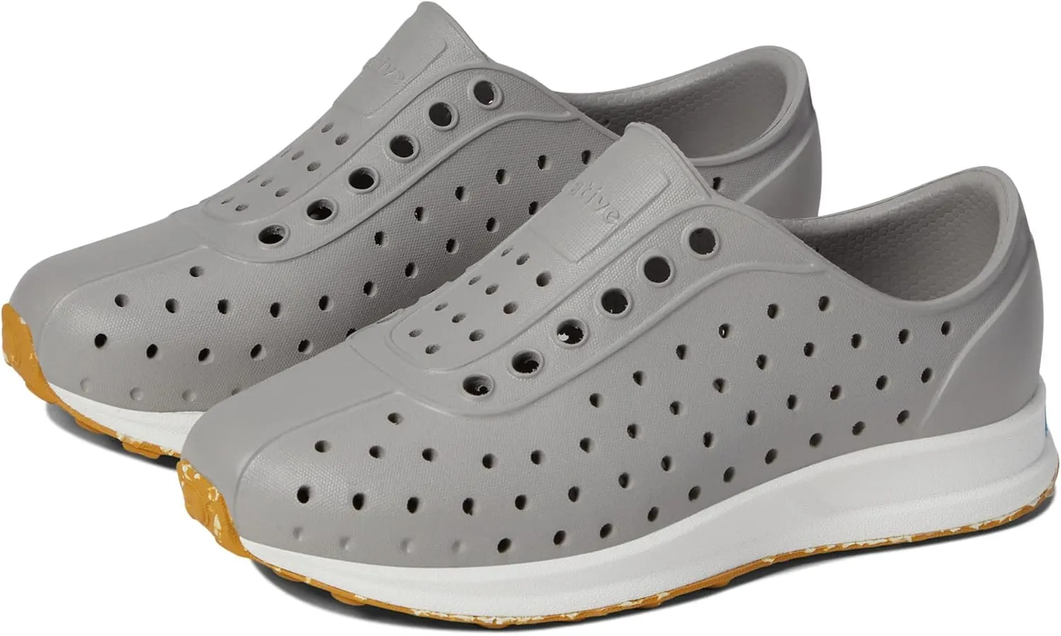 Native Shoes Kids Unisex Robbie - Toddler Shoes - Synthetic Upper - Slip On Closure - Pigeon Grey/Shell White/Mash Speckle Rubber - Size 7 Toddler M