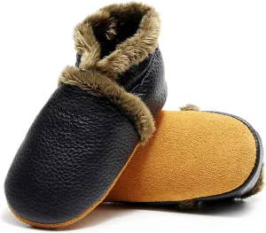 Newborn Baby Boys Girls Booties Non Skid Soft Sole Infant Toddler Warm Winter House Slipper Crib Shoes 0-18 Months