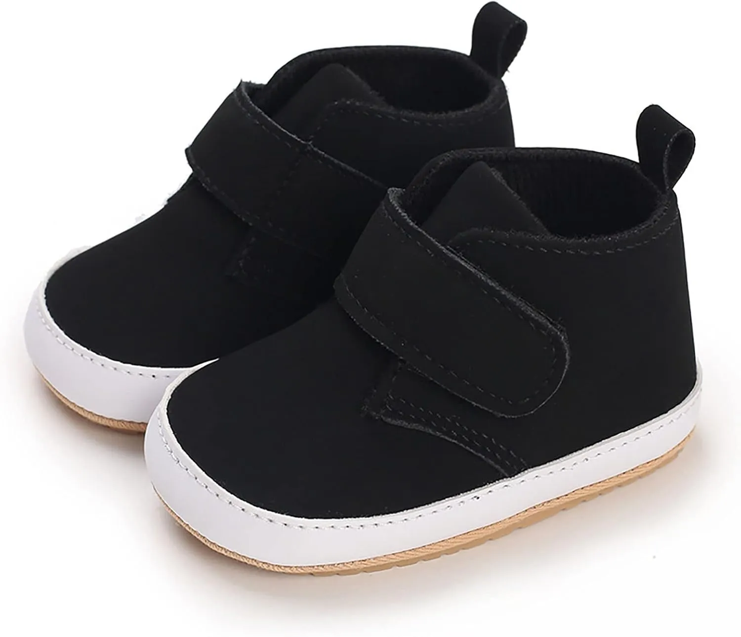 Newborn Baby Boys Girls Prewalker Shoes Soft Rubber Sole Infant Sneakers Fashion High-Top Non-Slip Walking Shoes