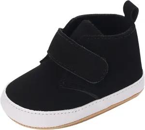 Newborn Baby Boys Girls Prewalker Shoes Soft Rubber Sole Infant Sneakers Fashion High-Top Non-Slip Walking Shoes