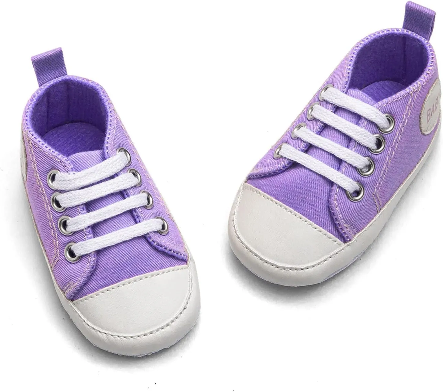 Newborn Baby Girls Boys Sneakers Soft Sole High-Top Ankle Canvas Shoes Infant First Walkers Slip on Crib Shoes