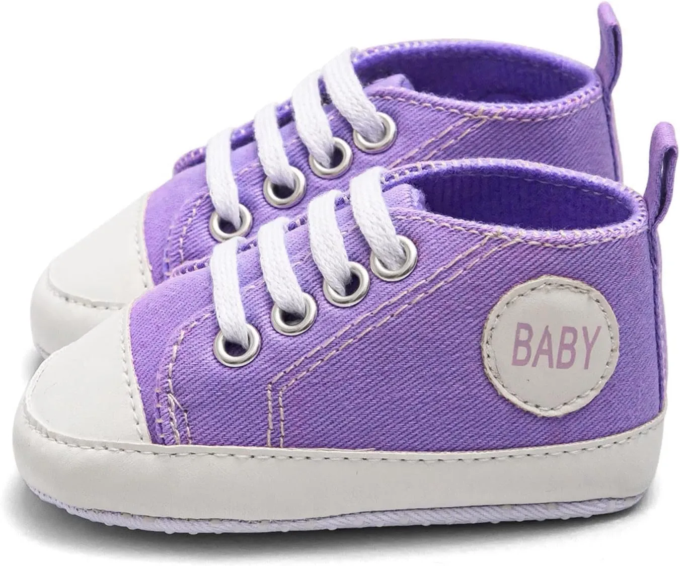 Newborn Baby Girls Boys Sneakers Soft Sole High-Top Ankle Canvas Shoes Infant First Walkers Slip on Crib Shoes