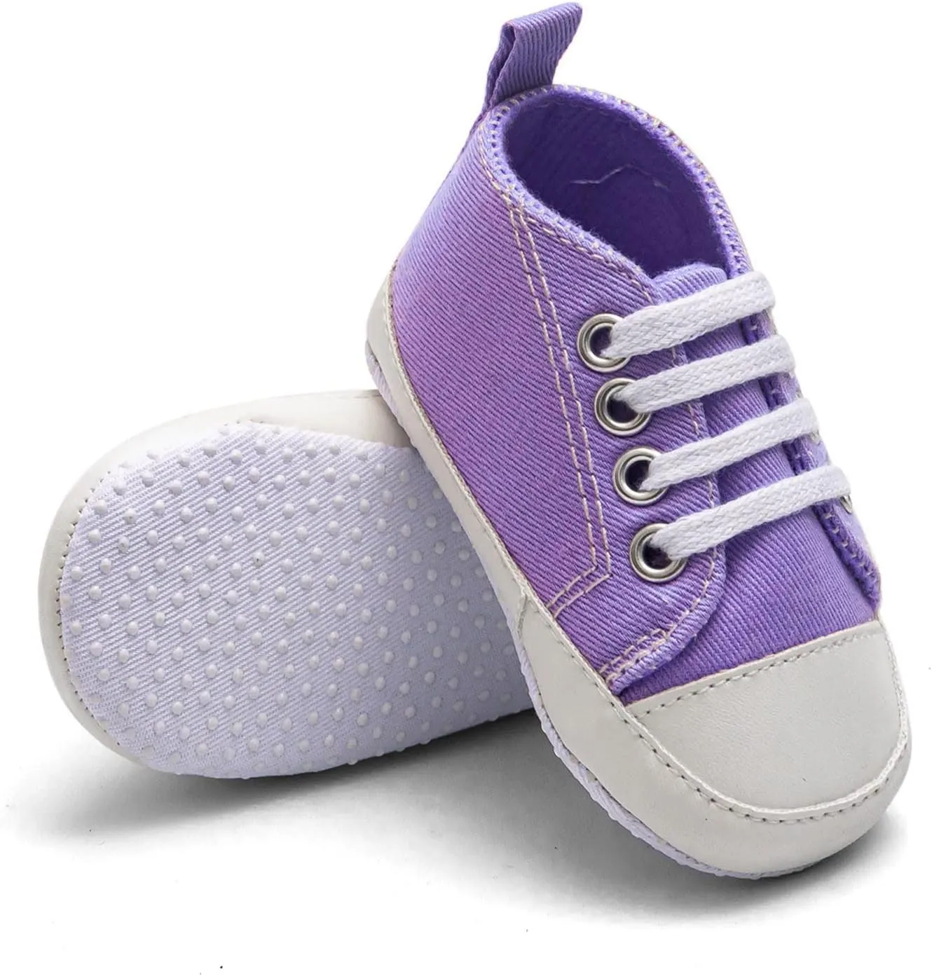 Newborn Baby Girls Boys Sneakers Soft Sole High-Top Ankle Canvas Shoes Infant First Walkers Slip on Crib Shoes