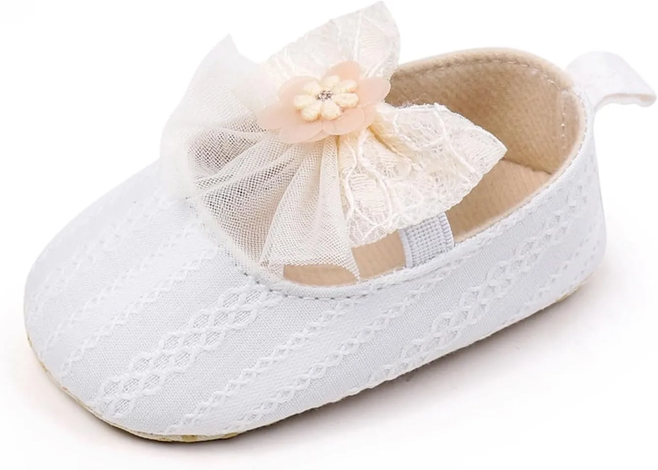 Newborn Baby Girls Dress Shoes Infant Bowknot Soft Sole Mary Jane Christening Shoes Wedding