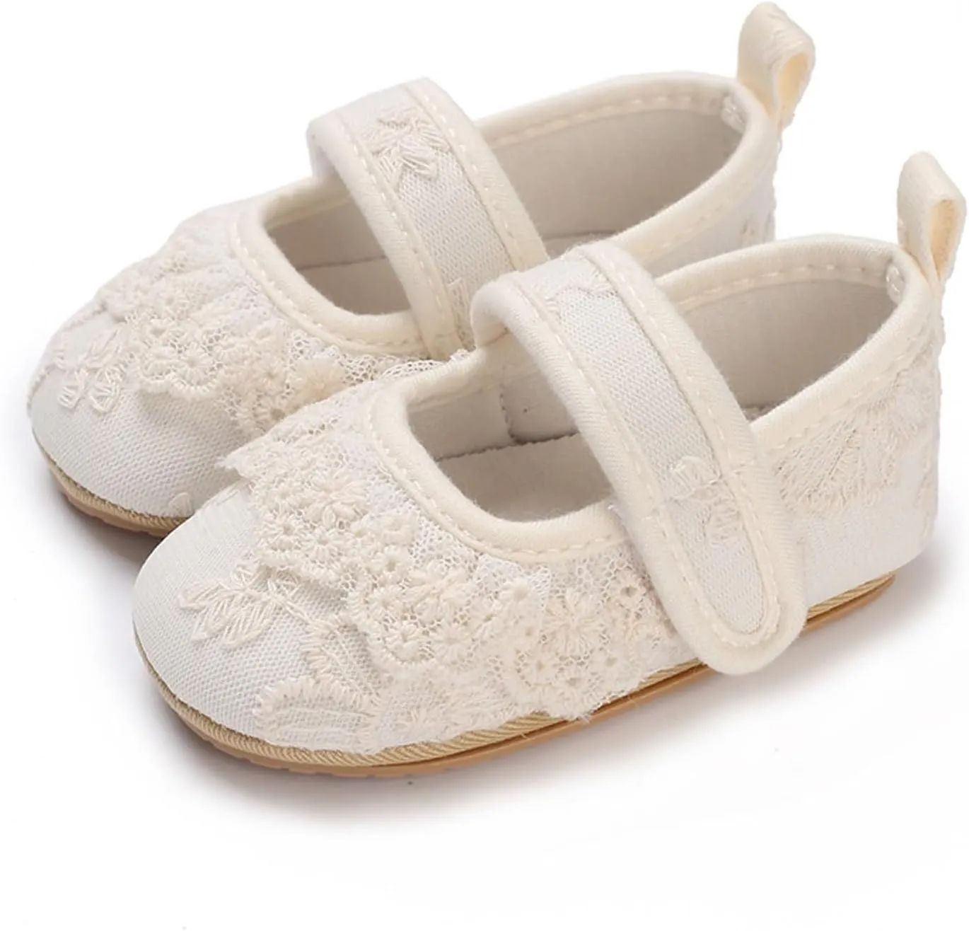 Newborn Baby Girls First Walking rib Shoes Floral Embroidered Solid Mary Jane Flat Soft Sweet Prewalker Shoes