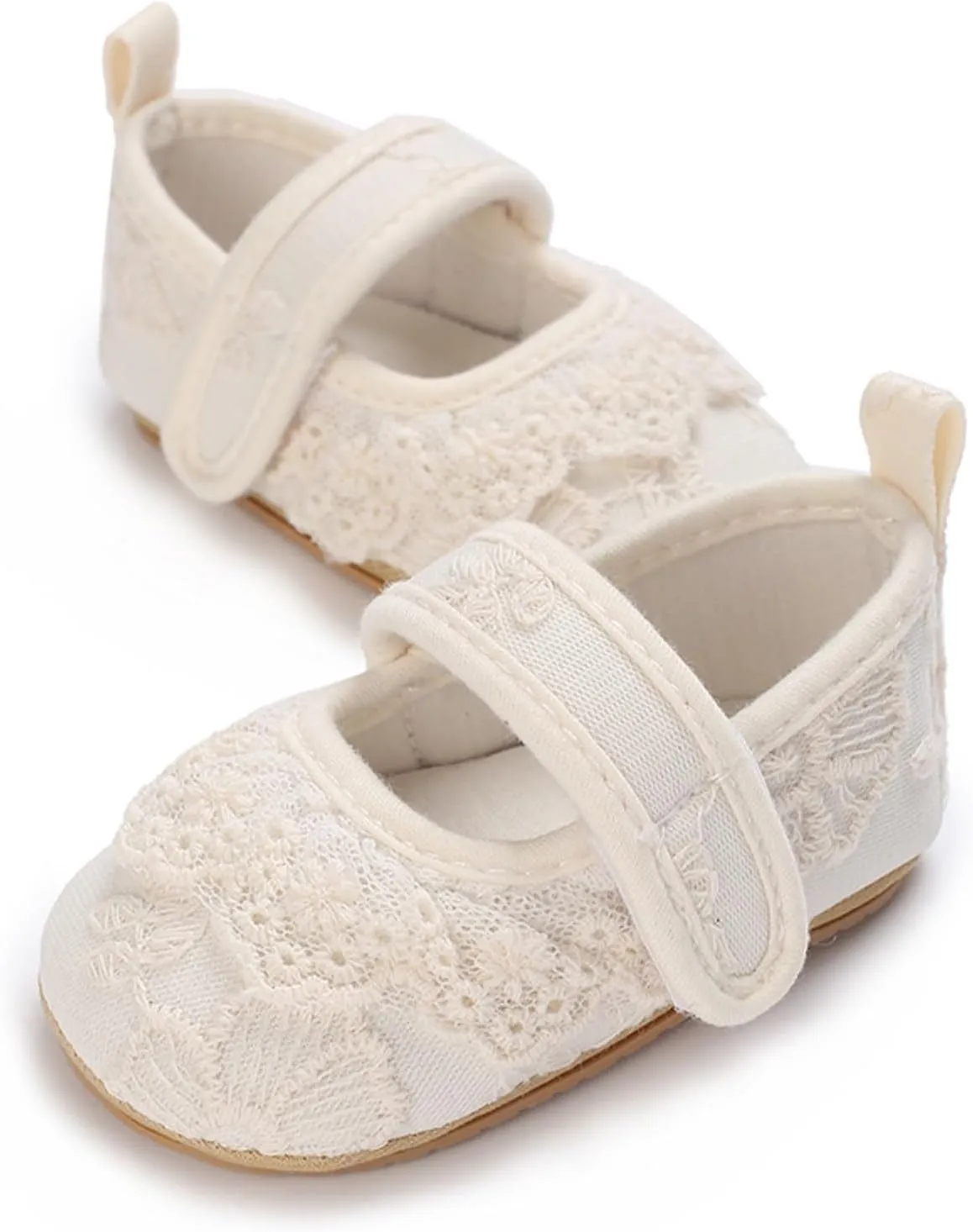 Newborn Baby Girls First Walking rib Shoes Floral Embroidered Solid Mary Jane Flat Soft Sweet Prewalker Shoes