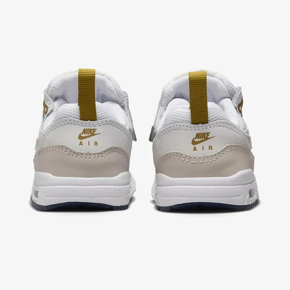 Nike Air Max 1 EasyOn Baby/Toddler Shoes (DZ3309-111, White/Dark Team Red Heather/Pure Platinum)