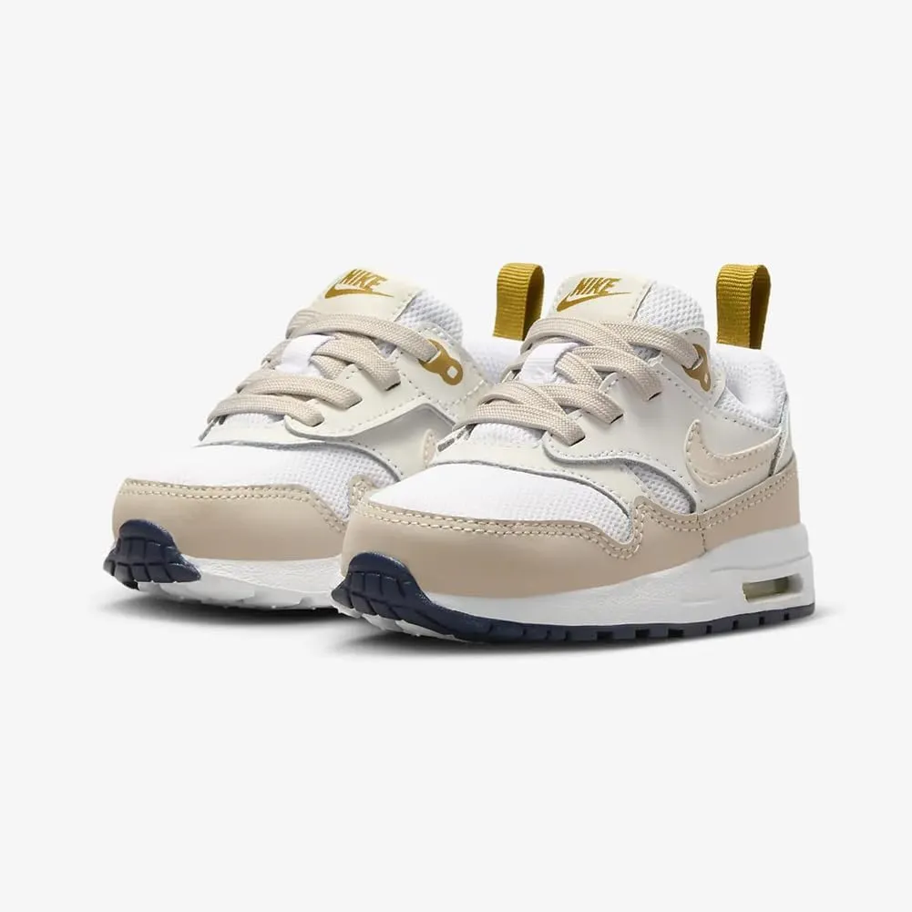 Nike Air Max 1 EasyOn Baby/Toddler Shoes (DZ3309-111, White/Dark Team Red Heather/Pure Platinum)