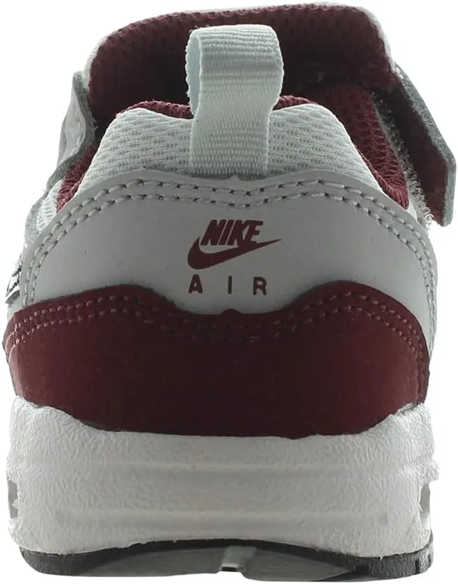 Nike Air Max 1 EasyOn Baby/Toddler Shoes (DZ3309-111, White/Dark Team Red Heather/Pure Platinum)