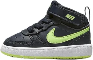 Nike Court Borough Mid 2 Baby/Toddler Shoes (CD7784-403, Dark Obsidian/White/Lime Blast) Size 6