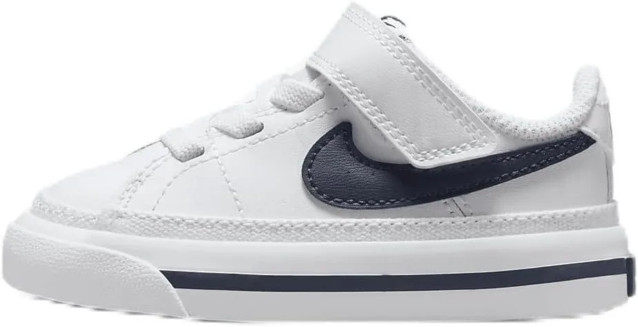 Nike Court Legacy Baby/Toddler Shoes (DA5382-125, White/Midnight Navy) Size 2