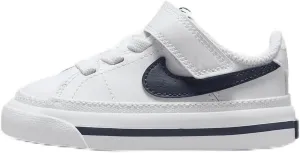 Nike Court Legacy Baby/Toddler Shoes (DA5382-125, White/Midnight Navy) Size 2