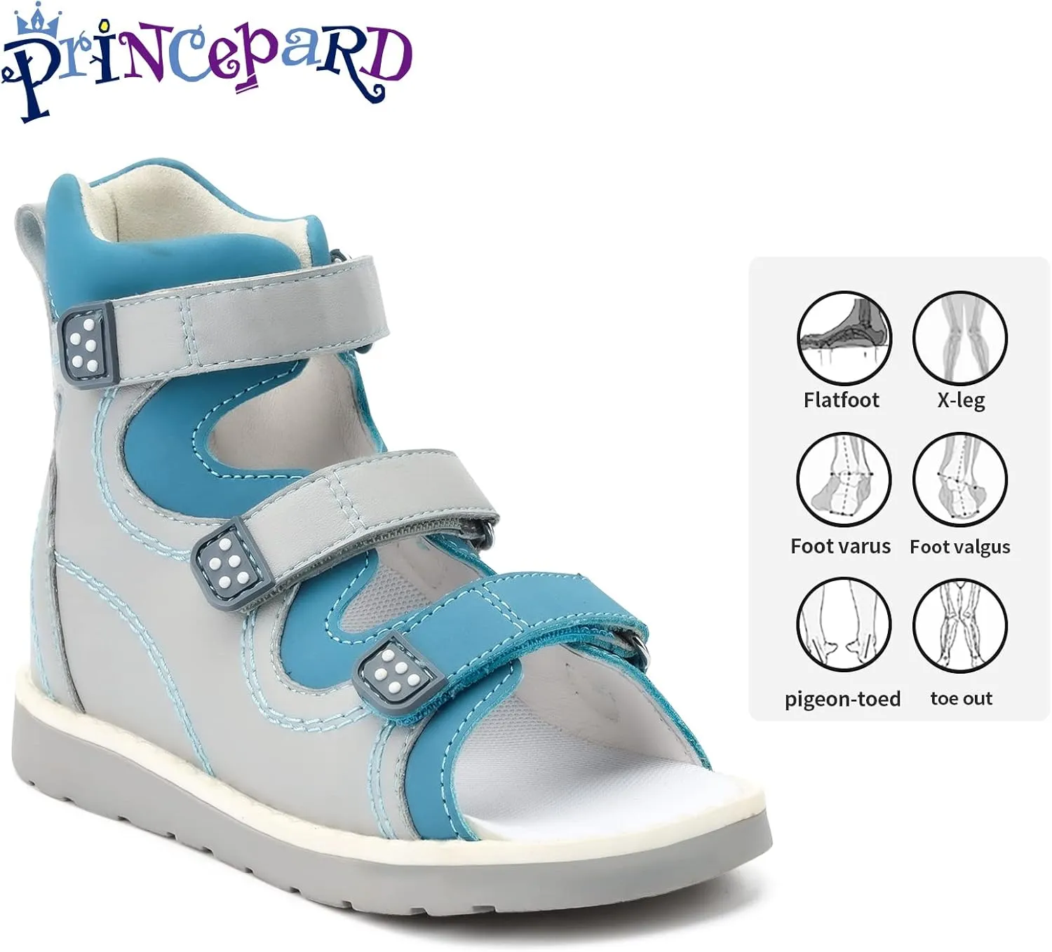 Orthopedic Corrective Sandals for Kids,Children Summer High Top Shoes for Girls and Boys with Arch and Ankle Support,Anti-slip Flat Soles
