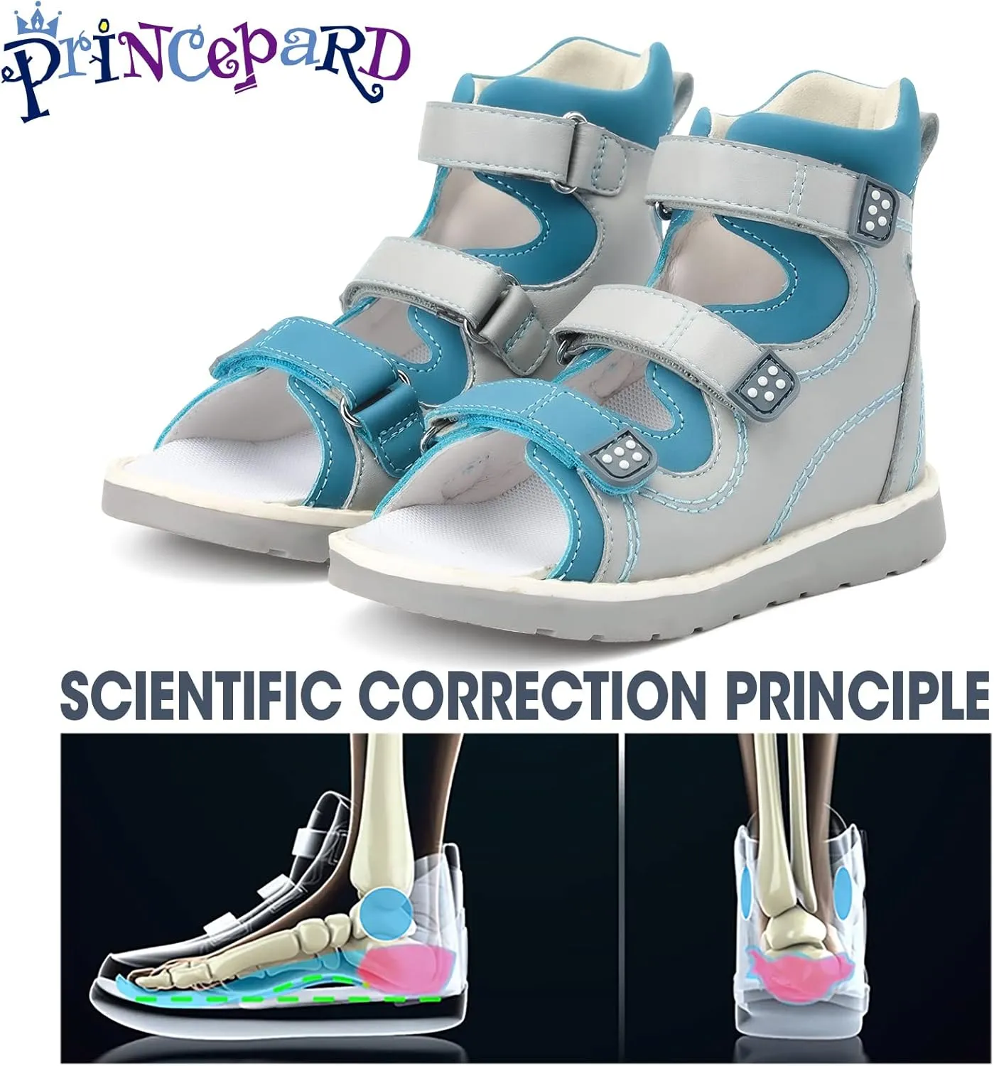 Orthopedic Corrective Sandals for Kids,Children Summer High Top Shoes for Girls and Boys with Arch and Ankle Support,Anti-slip Flat Soles