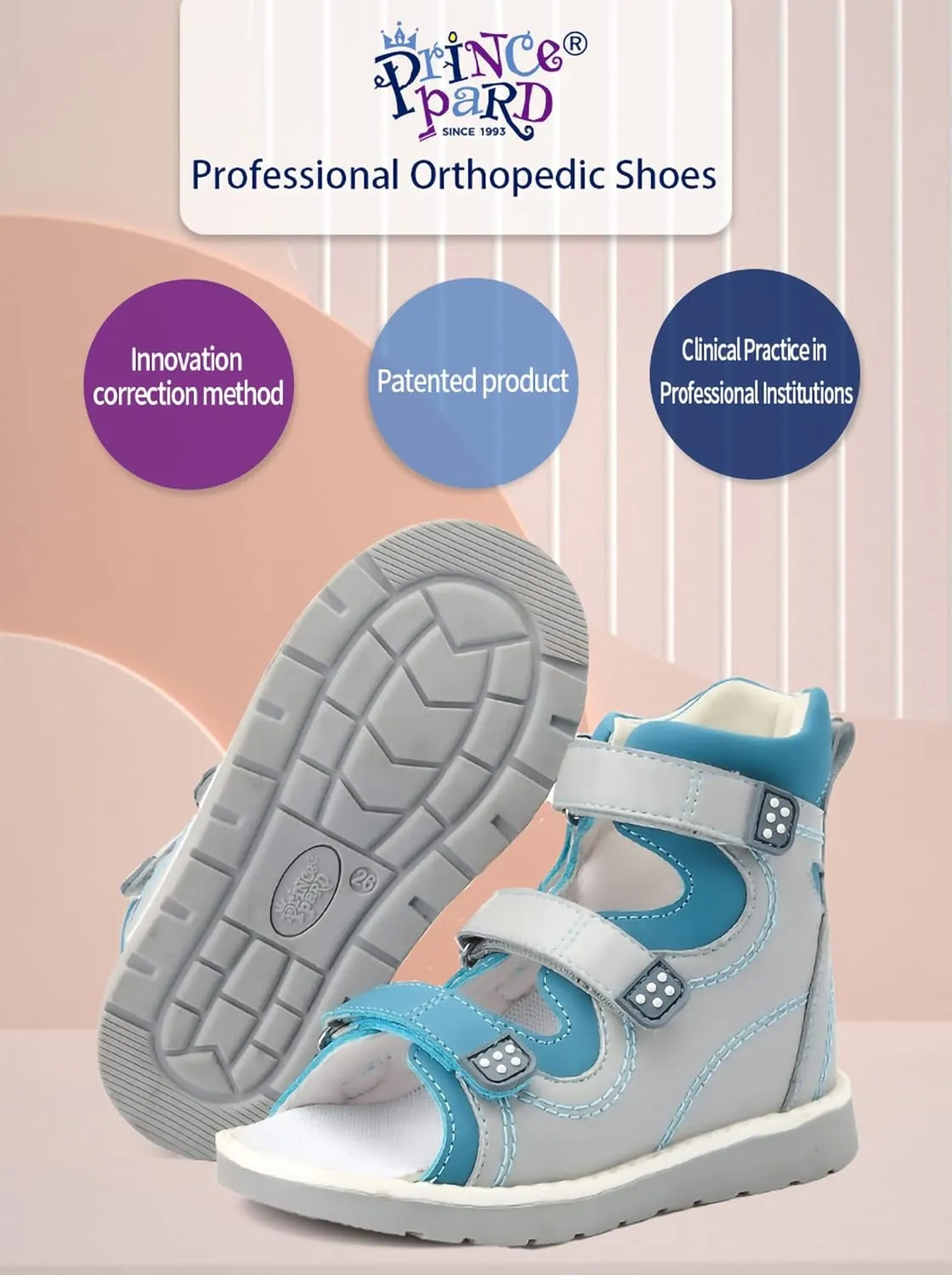 Orthopedic Corrective Sandals for Kids,Children Summer High Top Shoes for Girls and Boys with Arch and Ankle Support,Anti-slip Flat Soles